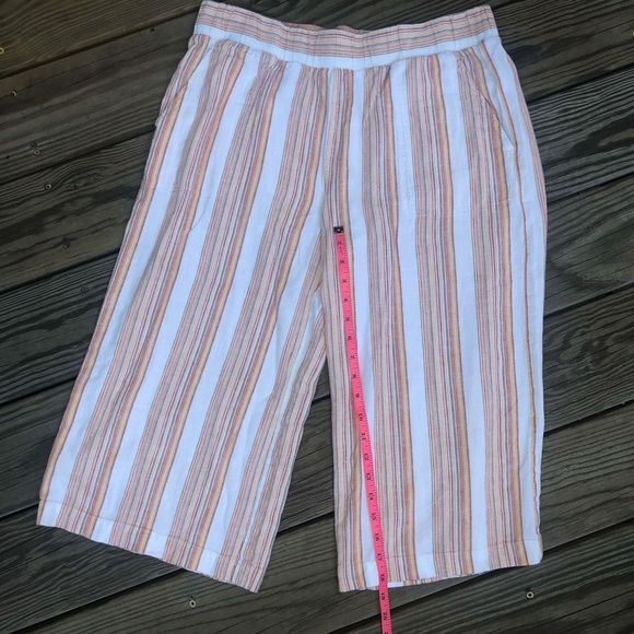 Anthropologie 🐾Cloth & Stone Wide Leg Stripe Cropped Pants, Sz Large, MSRP $118 - Picture 14 of 14